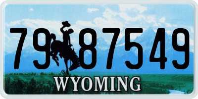 WY license plate 7987549