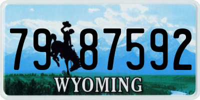 WY license plate 7987592