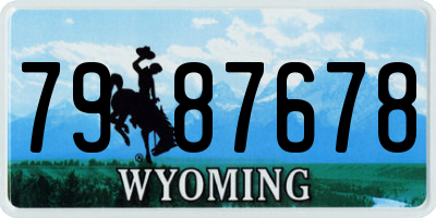 WY license plate 7987678
