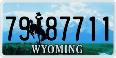 WY license plate 7987711