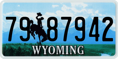 WY license plate 7987942