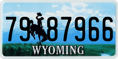 WY license plate 7987966