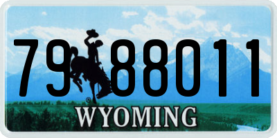 WY license plate 7988011