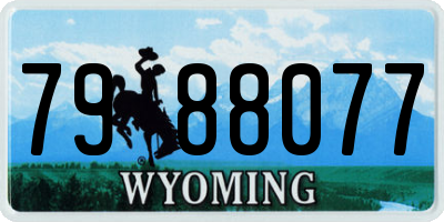 WY license plate 7988077
