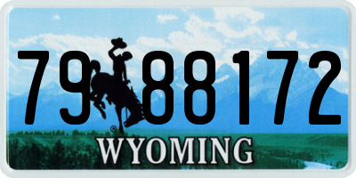 WY license plate 7988172