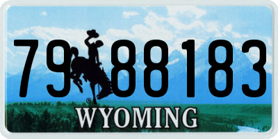 WY license plate 7988183