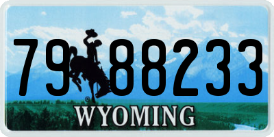 WY license plate 7988233