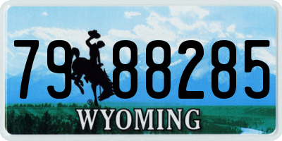 WY license plate 7988285