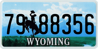WY license plate 7988356