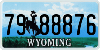 WY license plate 7988876