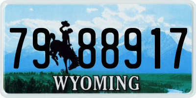 WY license plate 7988917