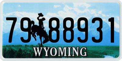 WY license plate 7988931