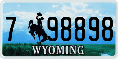 WY license plate 798898