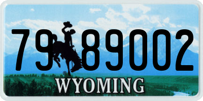 WY license plate 7989002