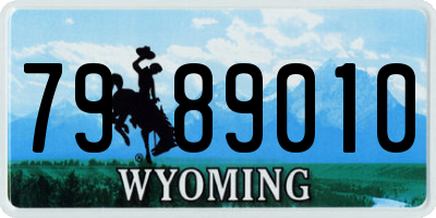 WY license plate 7989010
