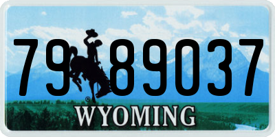 WY license plate 7989037