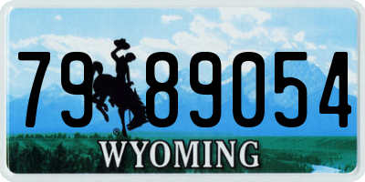 WY license plate 7989054