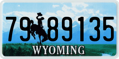WY license plate 7989135