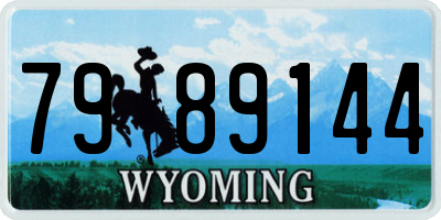 WY license plate 7989144