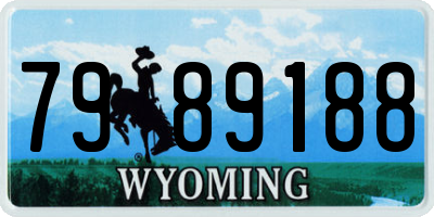 WY license plate 7989188