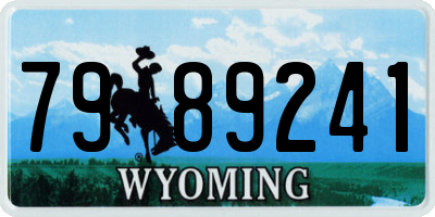 WY license plate 7989241