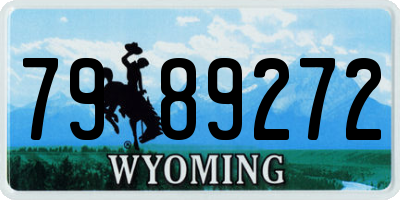 WY license plate 7989272