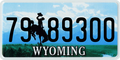 WY license plate 7989300