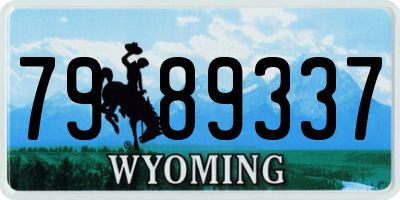 WY license plate 7989337