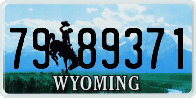 WY license plate 7989371