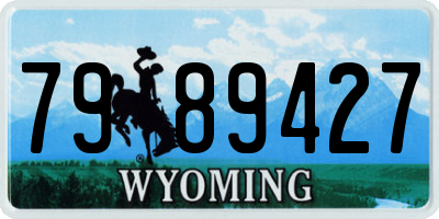 WY license plate 7989427