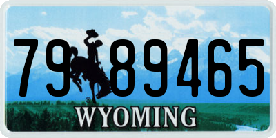 WY license plate 7989465
