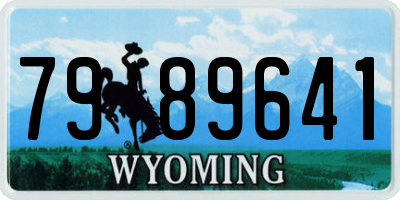WY license plate 7989641