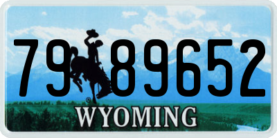 WY license plate 7989652
