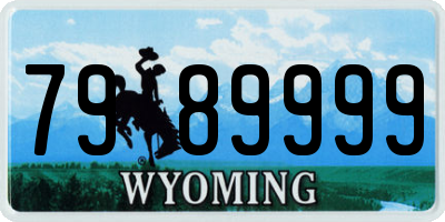 WY license plate 7989999