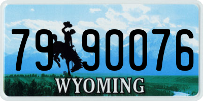 WY license plate 7990076