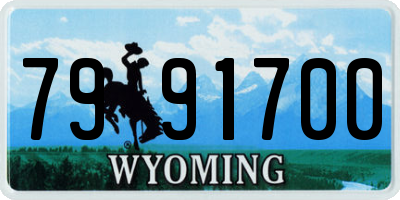 WY license plate 7991700