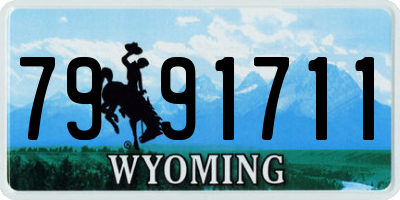 WY license plate 7991711