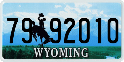 WY license plate 7992010