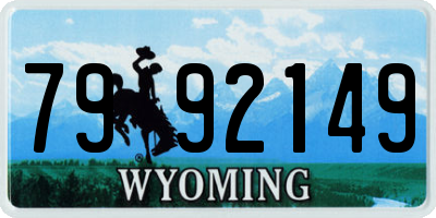 WY license plate 7992149