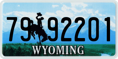 WY license plate 7992201