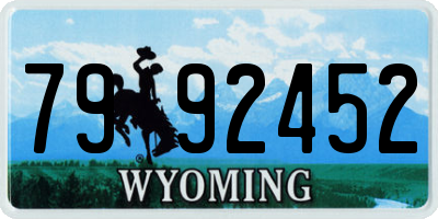 WY license plate 7992452