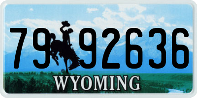 WY license plate 7992636