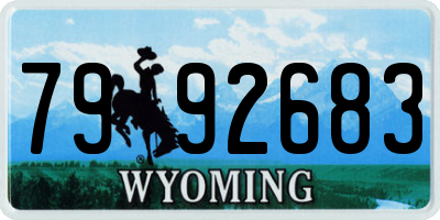 WY license plate 7992683