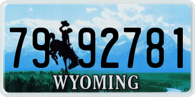 WY license plate 7992781