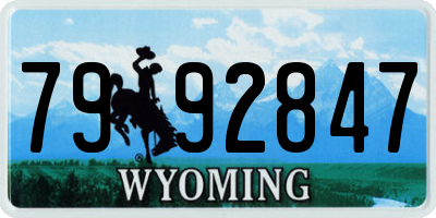 WY license plate 7992847