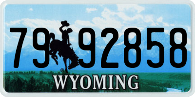 WY license plate 7992858