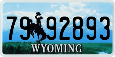 WY license plate 7992893