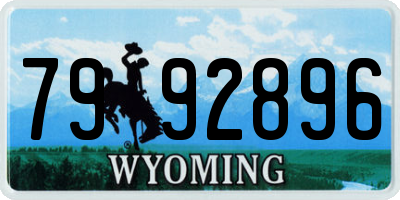 WY license plate 7992896