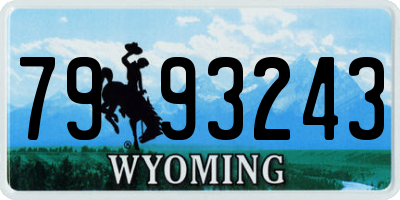 WY license plate 7993243