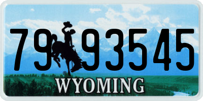 WY license plate 7993545